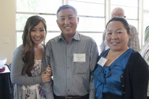 Maifeng Yang, with her parents Joua Yang and Chue Chang (left to right), at the Floyd L. English Scholarship award reception. (Photo by Sam Rivera)