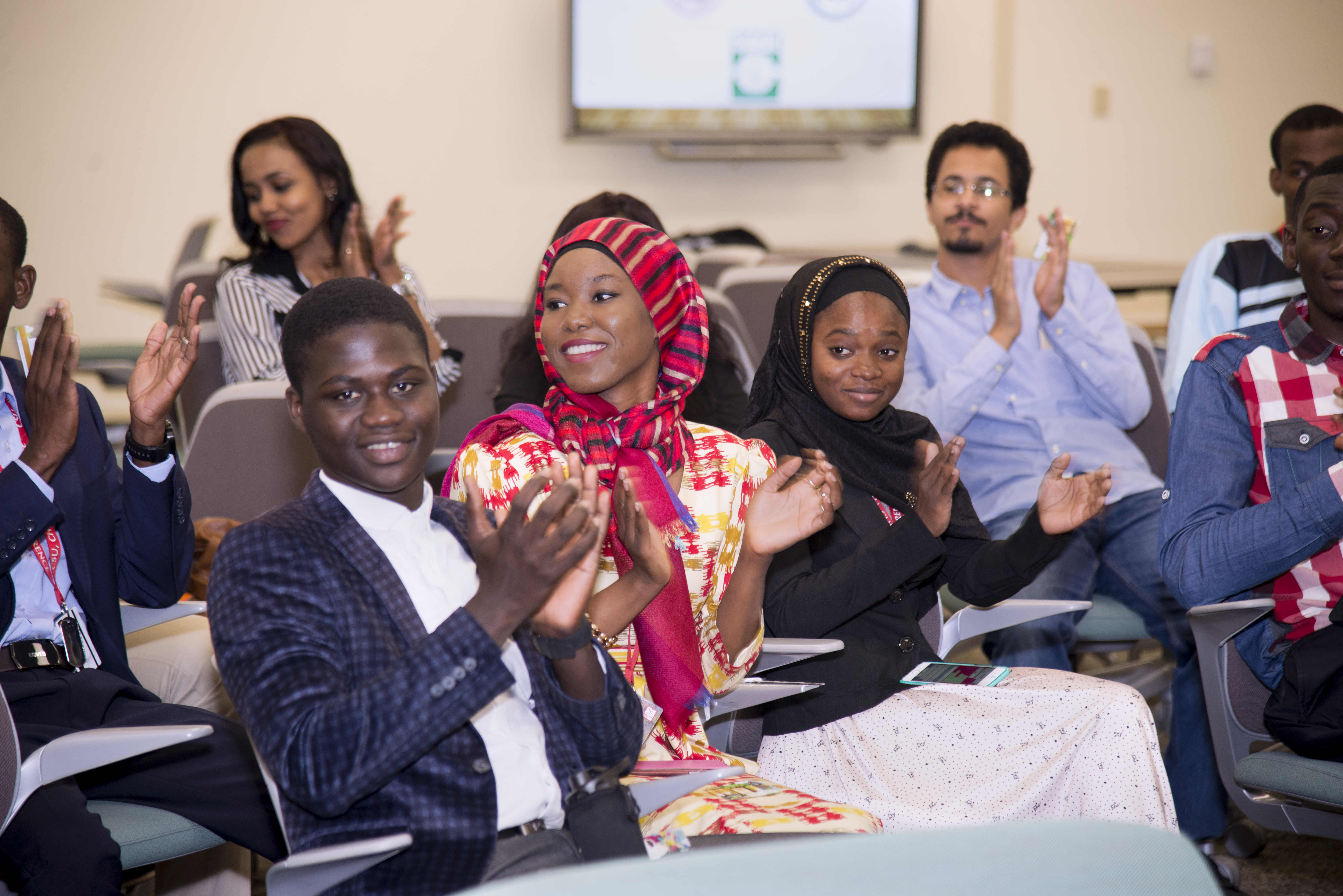The Entrepreneurship Boot Camp's final presentation for students from Africa in Tehama room 116 on Monday, August 1, 2016 (Jessica Bartlett/Student Photographer)