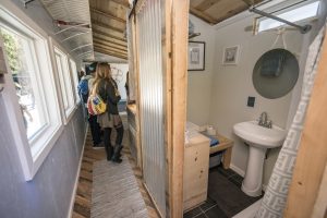 The Chico State Tiny House Club gave a tour of their 196 sq. ft tiny house to the campus on Wednesday, October 26, 2016 in Chico, Calif. (Jason Halley/University Photographer)