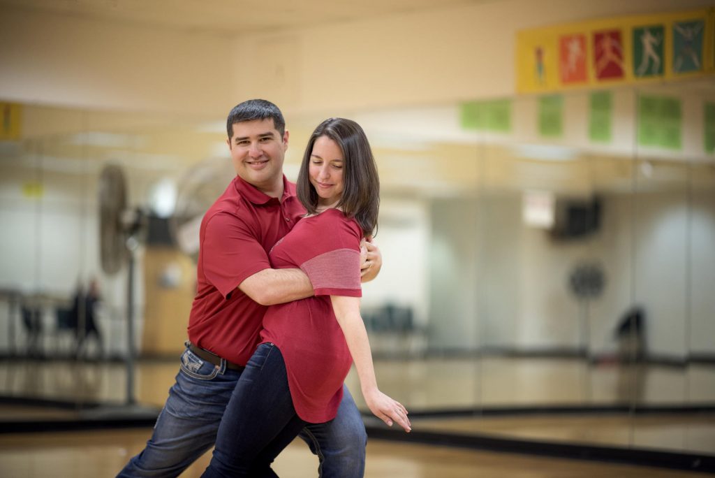 Chris and Jessie Mendoza ballroom pose in a dancing hold