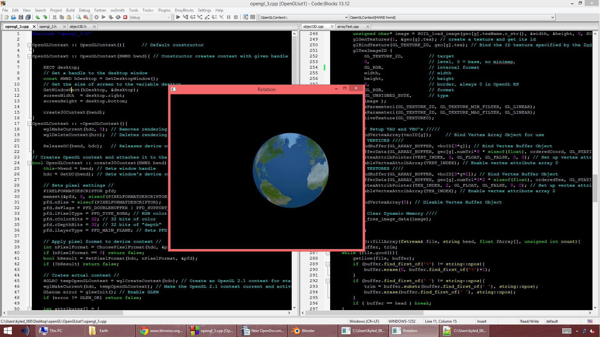 Computer code and graphic model of the earth
