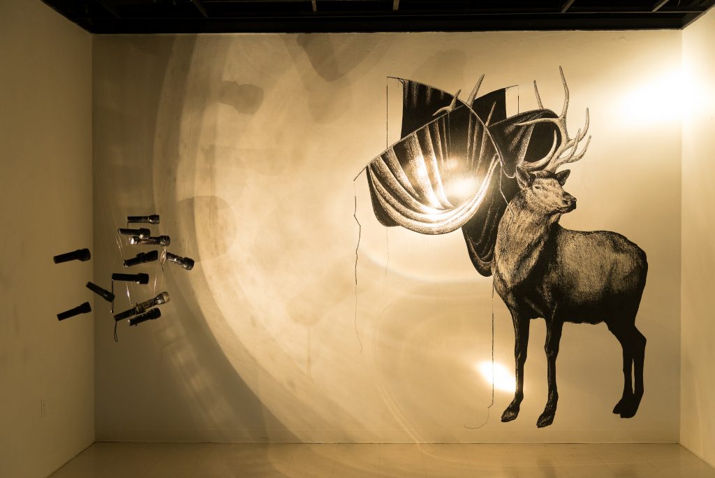 A mural of an elk.