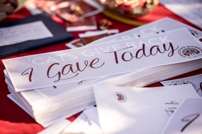 "I gave today" signs