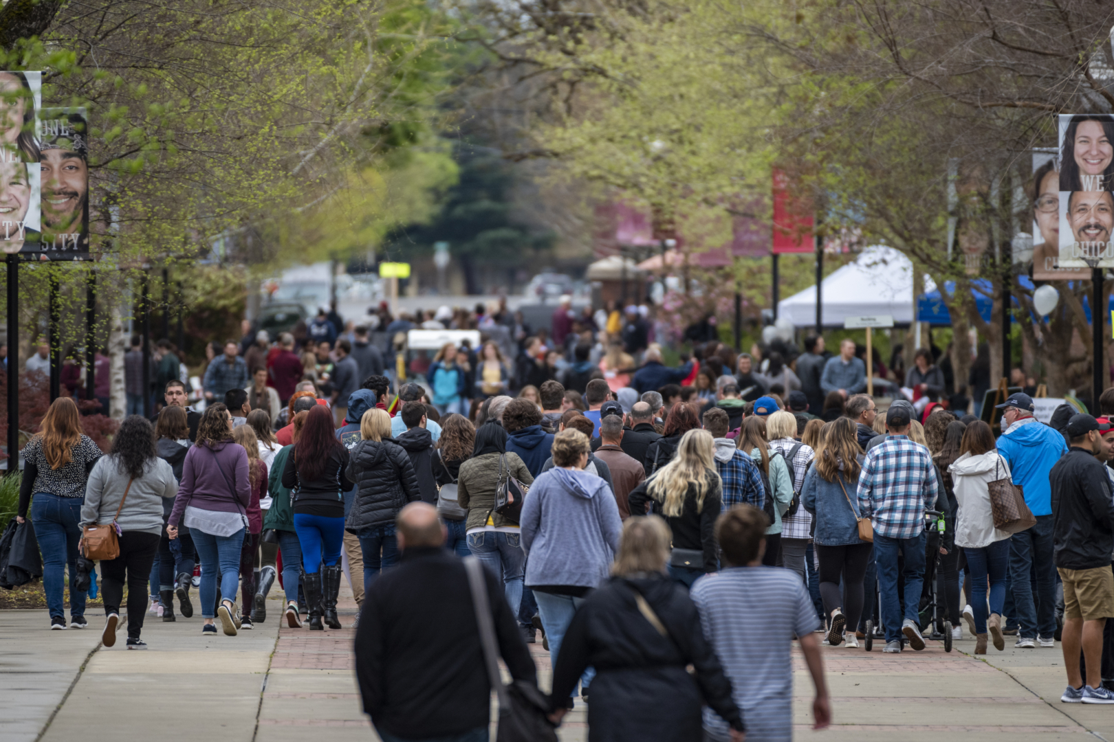 Hundreds of people crowd the First Street Promenade during Choose Chico.