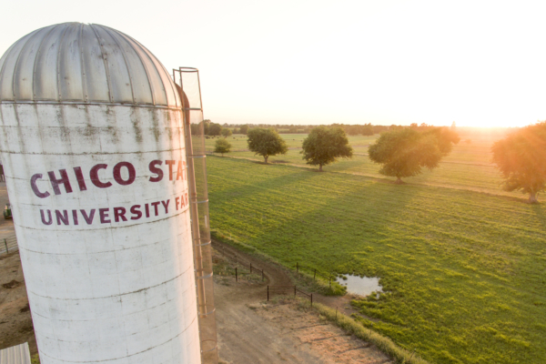 Chico State University Farm silo.