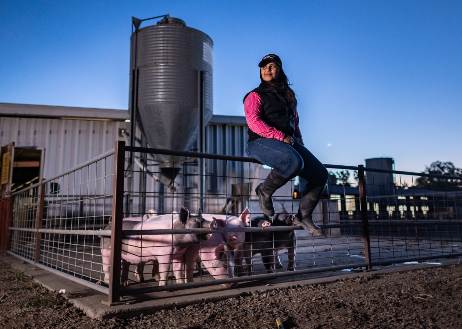 Annelise Perez gets up early to work on the farm.