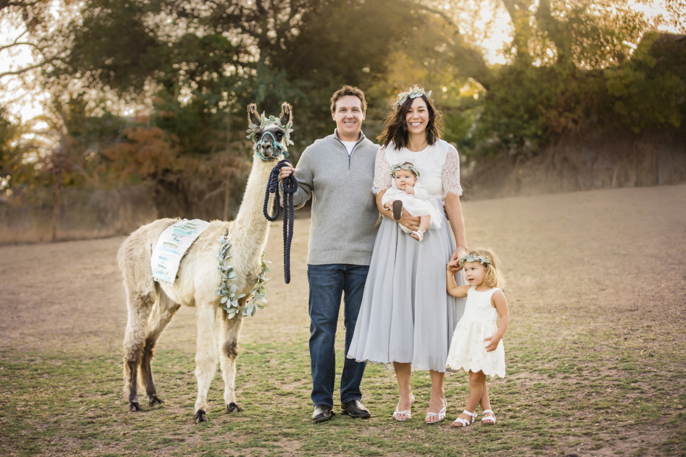Lee Gordon and family with llama