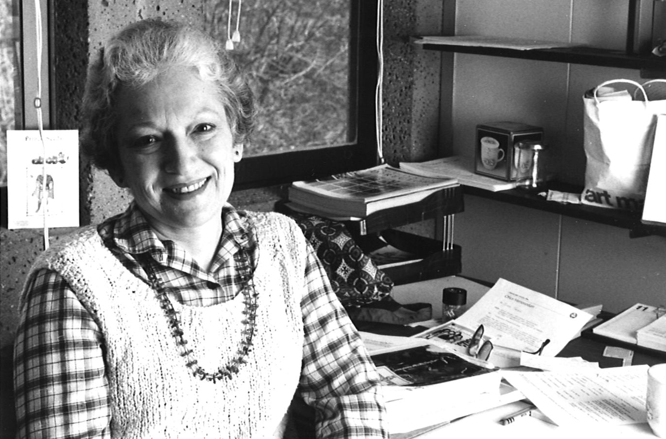 portrait of Ginger Farrer in her campus office.