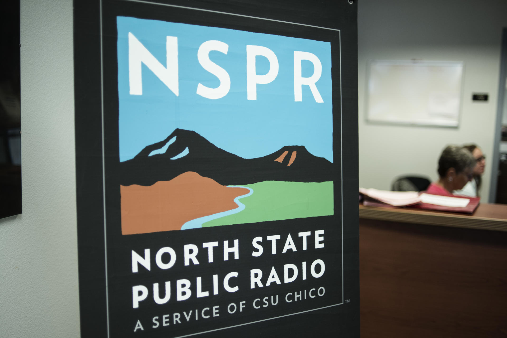 A sign for North State Public Radio