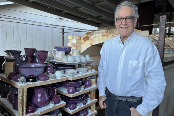 Doug Leiker in his ceramics studio.