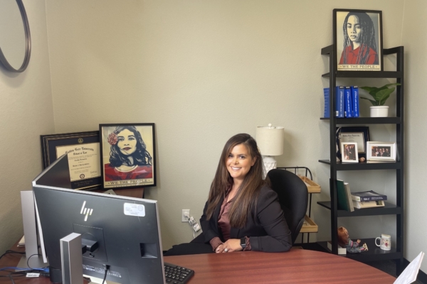 Santa Clara county public defender Cesilia Fernandez sits at her desk in her office