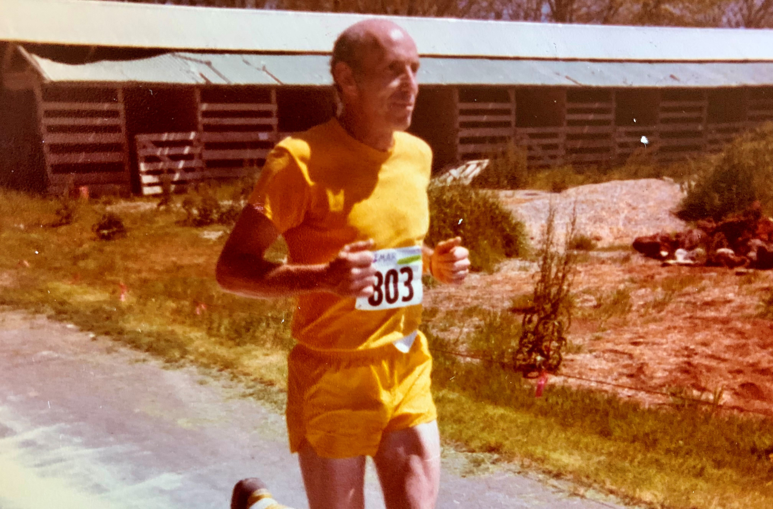 Dr. Robert "Bob" Thomas shown running competitively, which was one of his many passions.
