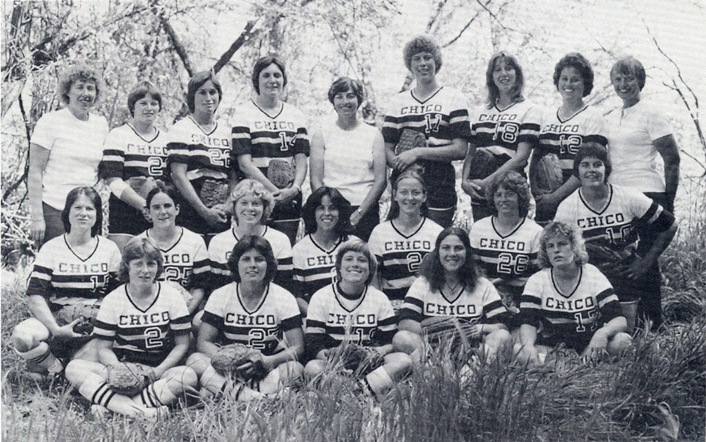 The 1980 Chico State softball team photo.