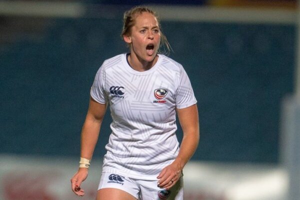 Megan Foster is her USA Rugby uniform