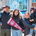 Emerson Reyes, Jasmine Reyes Rodas, Areni Rodas, and Liam Reyes Rodas, 2 (left to right) as prospective students are welcomed to campus to learn about academic programs, explore facilities, and establish community at the Choose Chico event on Saturday, March 25, 2023.