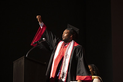 Photo of a student during the Black Graduation Celebration ceremony.