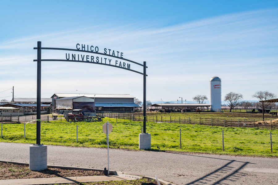 The University Farm sign hangs over Nicholas C. Shouten Lane.