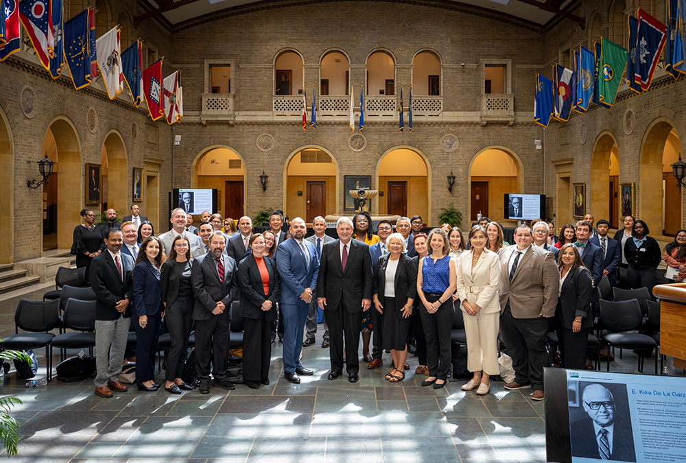 A group photo showing the 2024 Class of E. Kika De La Garza Fellows.  